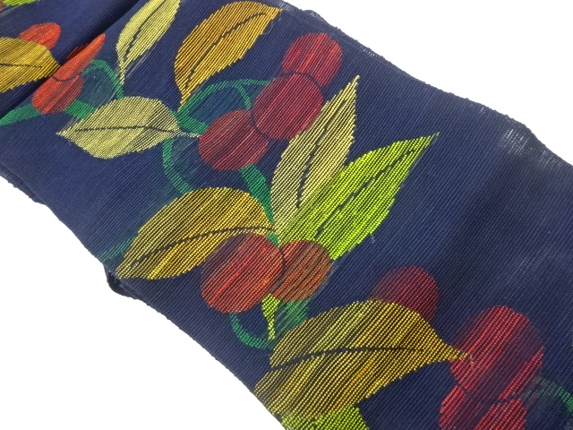 紗紬実模様織出し名古屋帯